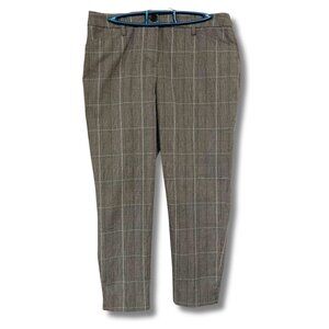 CLEO PETITES Grey black plaid capri pants ~ SMALL MEDIUM sz 8 cropped trousers